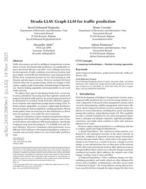 Copertina documento PDF - Strada-LLM: Un Modello Linguistico di Grande Dimensione Potenziato da Grafi per la Previsione del Traffico Spazio-Temporale