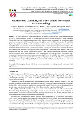 PDF-Dokumentendeckel - Neutrosophische Kausale KI und Web3: Ein Framework für komplexe Entscheidungsfindung